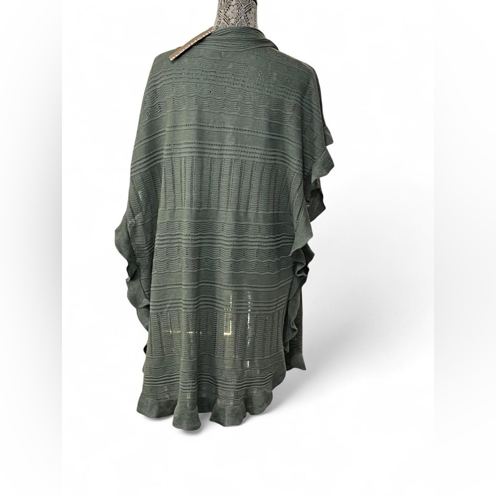 BloomChic Olive Open-Front Ribbed Knit Cardigan - Picture 2 of 8